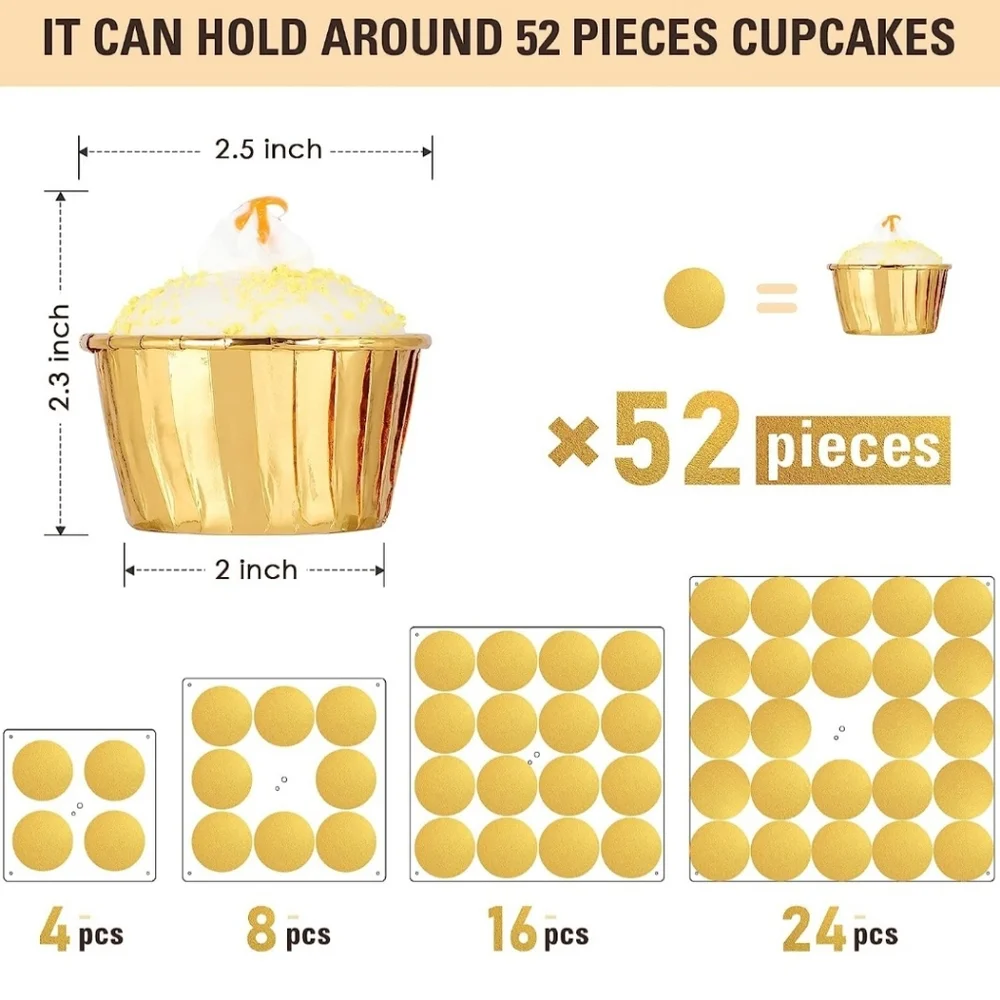 4 Tier Cupcake Stand with LED String Light, Acrylic Display Stand